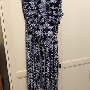 Navy blue and white dress